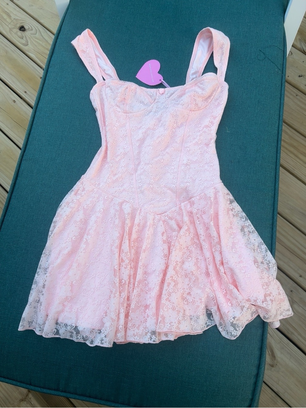 Sugar Thrillz Baby Pink Lace Fit & Flare Mini Dress Women’s Small Fairy Coquette